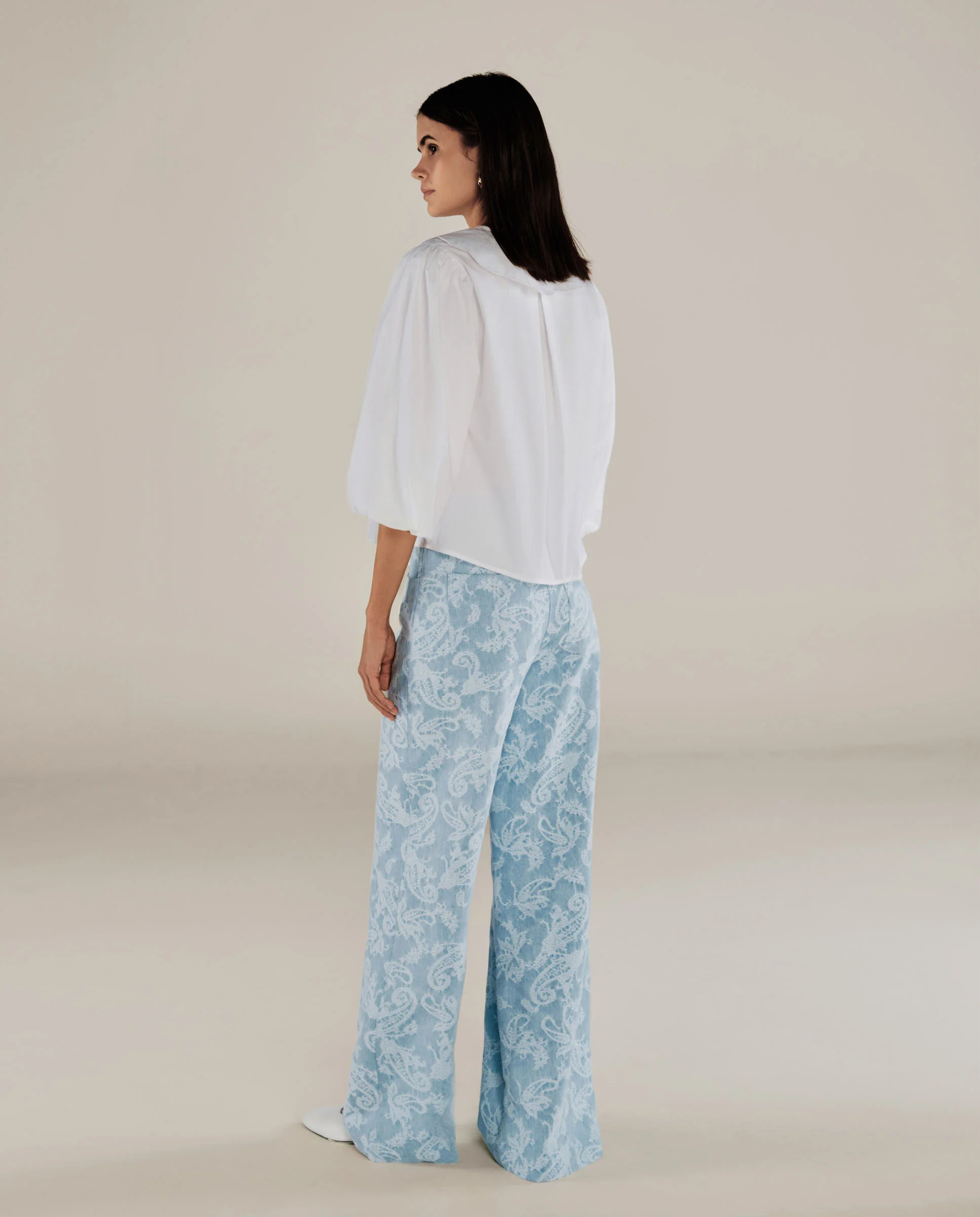 BRUNELLA | White Tie Front Cotton Blouse - Image 4