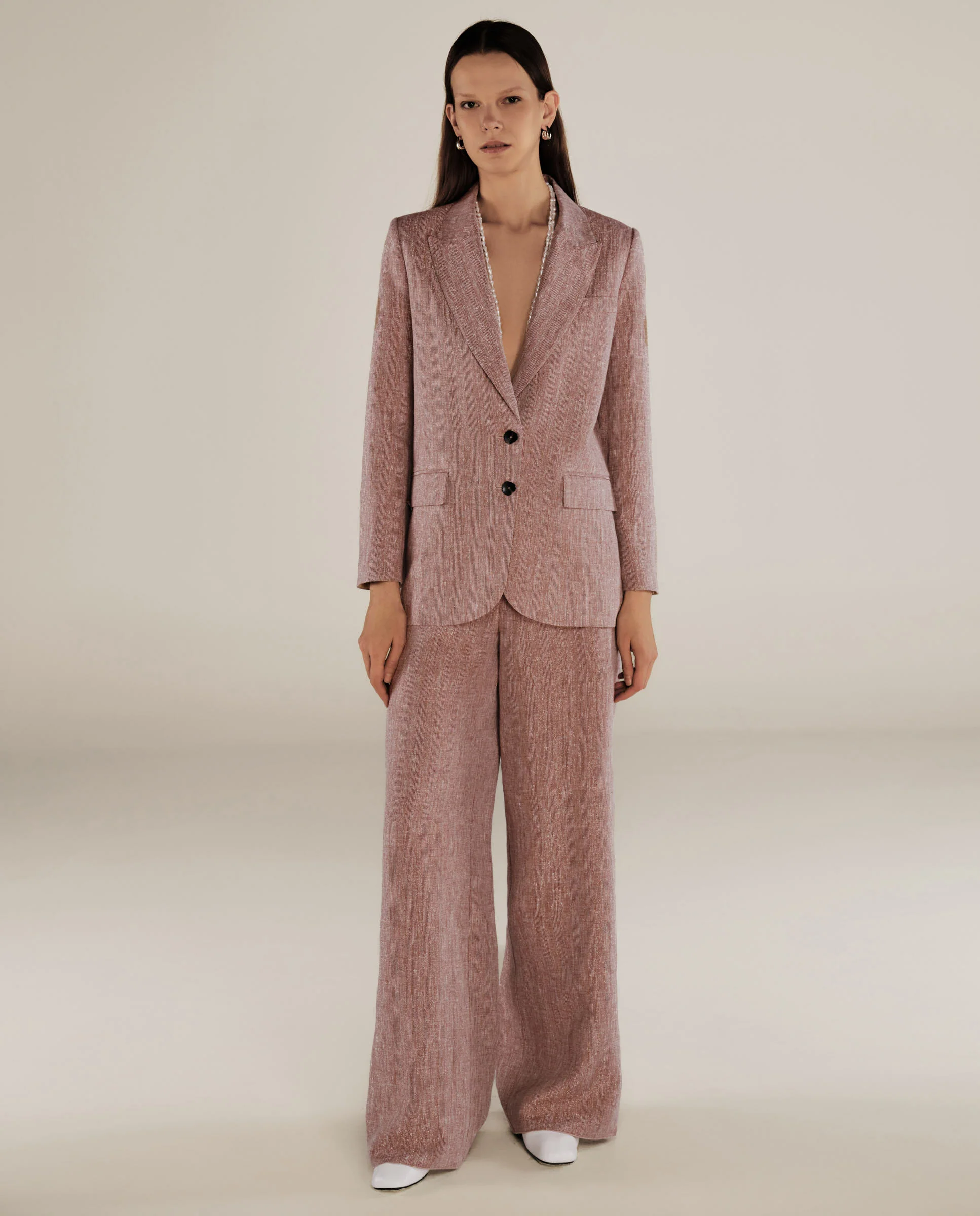 CANNES | Metallic Bronze Relaxed Fit Structured Blazer - Image 2