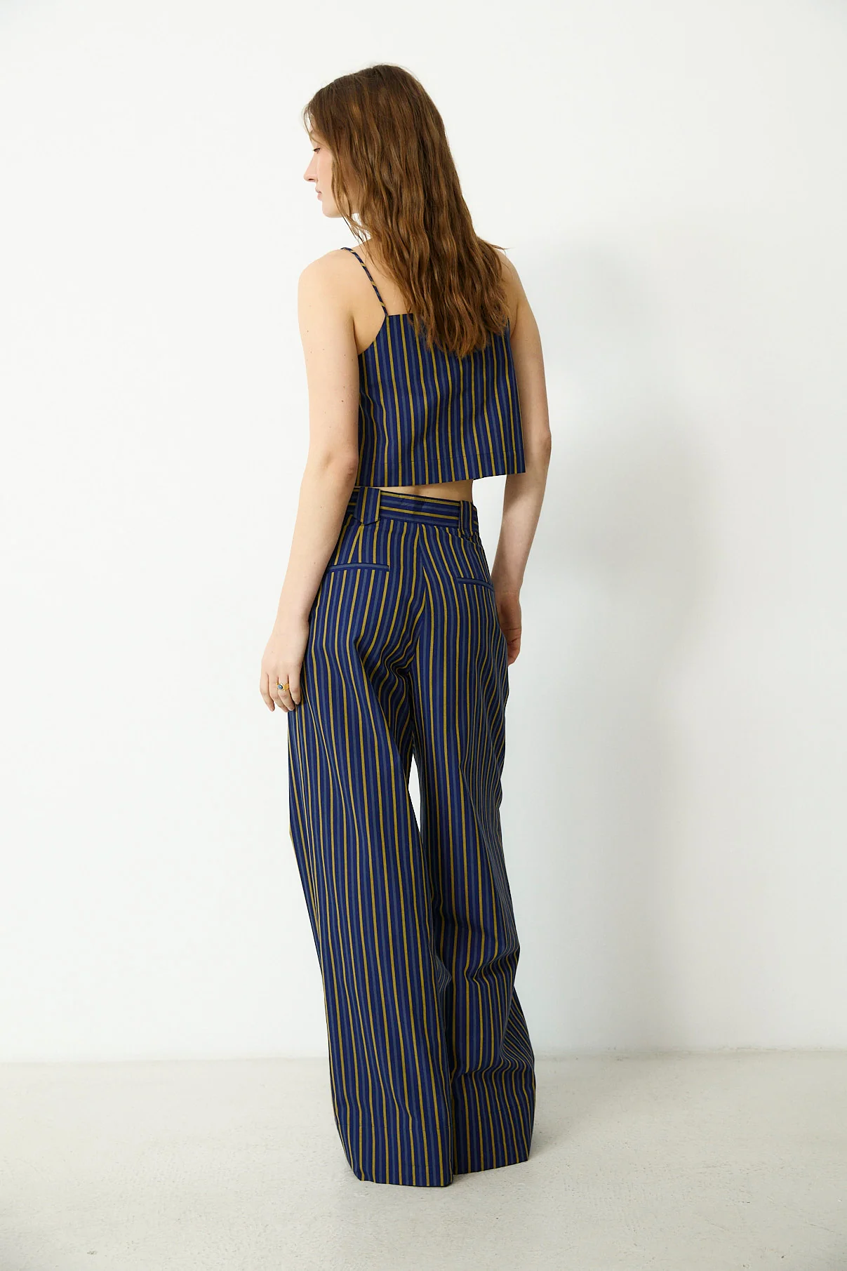 DARIA | Blue Striped Cotton Bow Top - Image 4