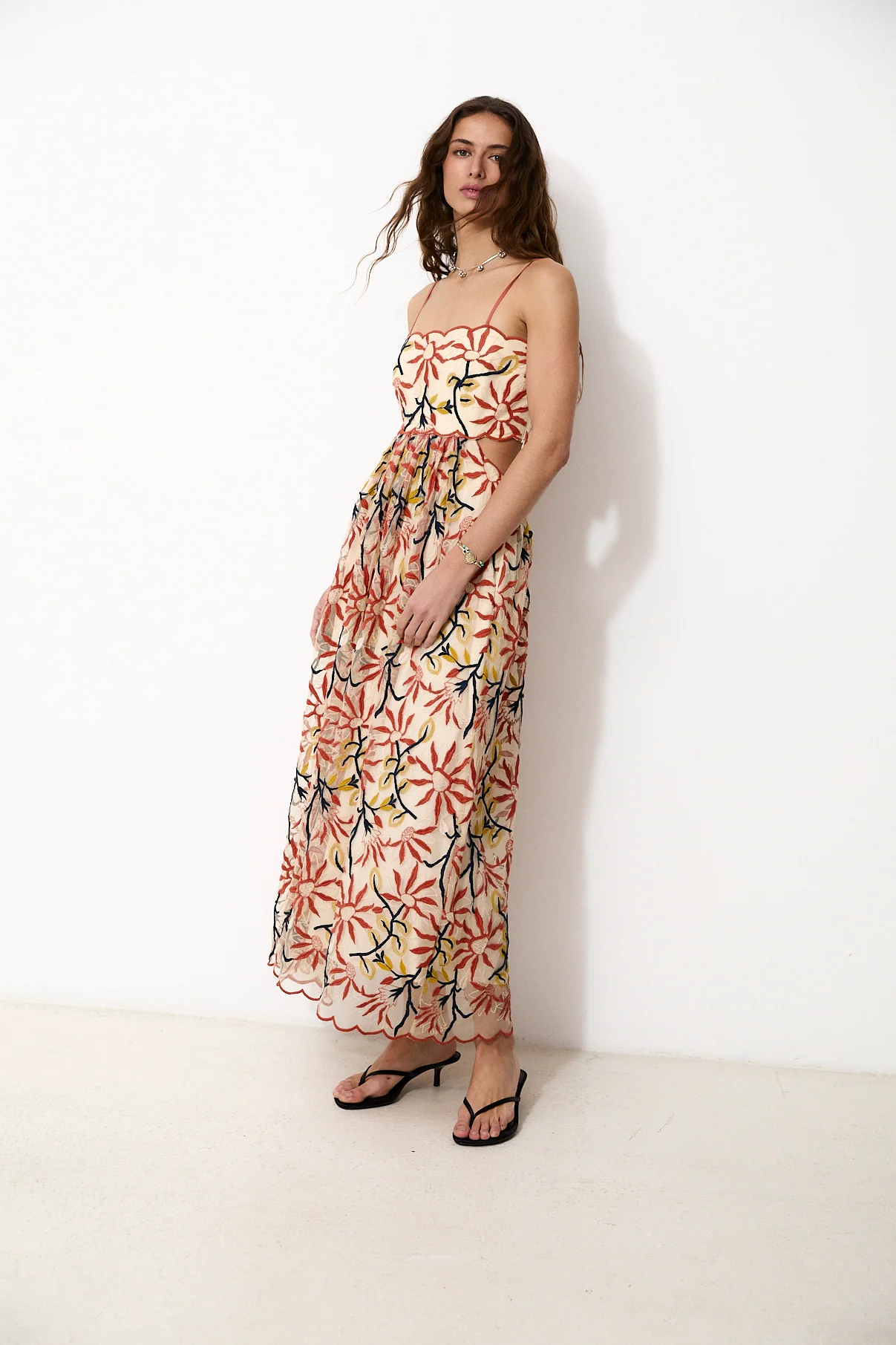 EMMA | Midi Dress with Artisanal Embroidery