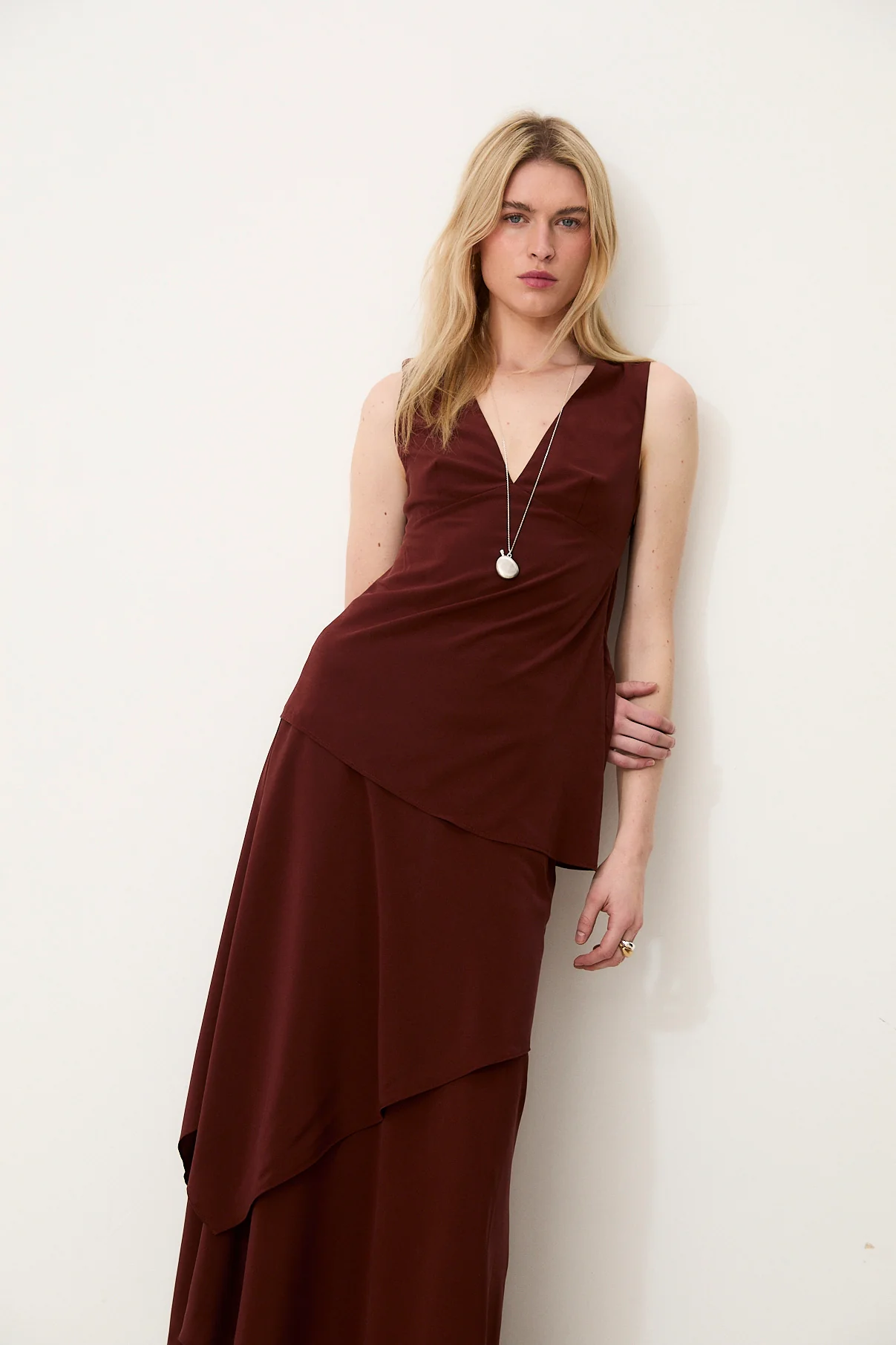 GINEVRA | Natural Silk Skirt with Fluid Drape - Image 3