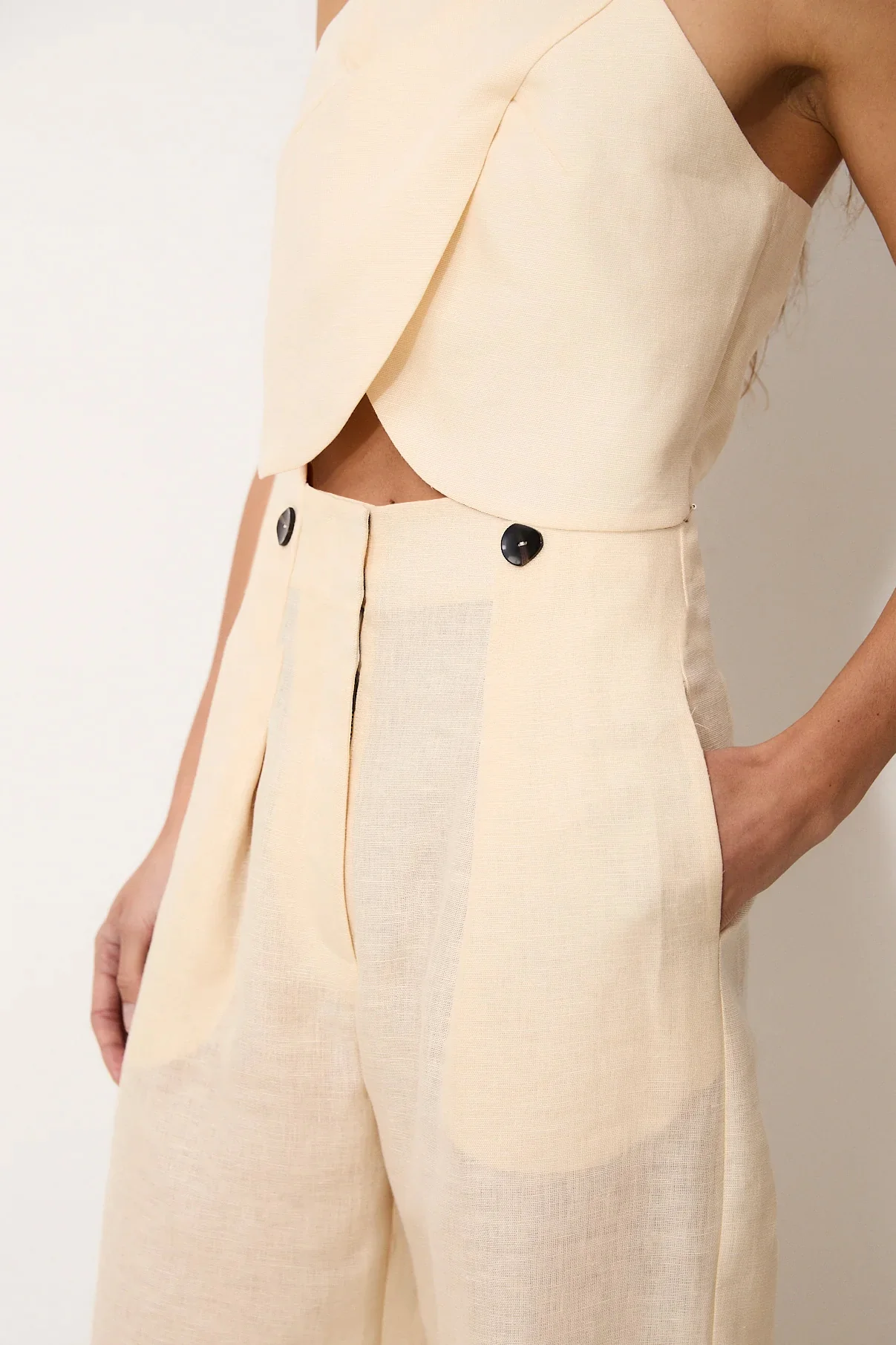 INDIANA | Ecru 100% Linen Top - Image 3