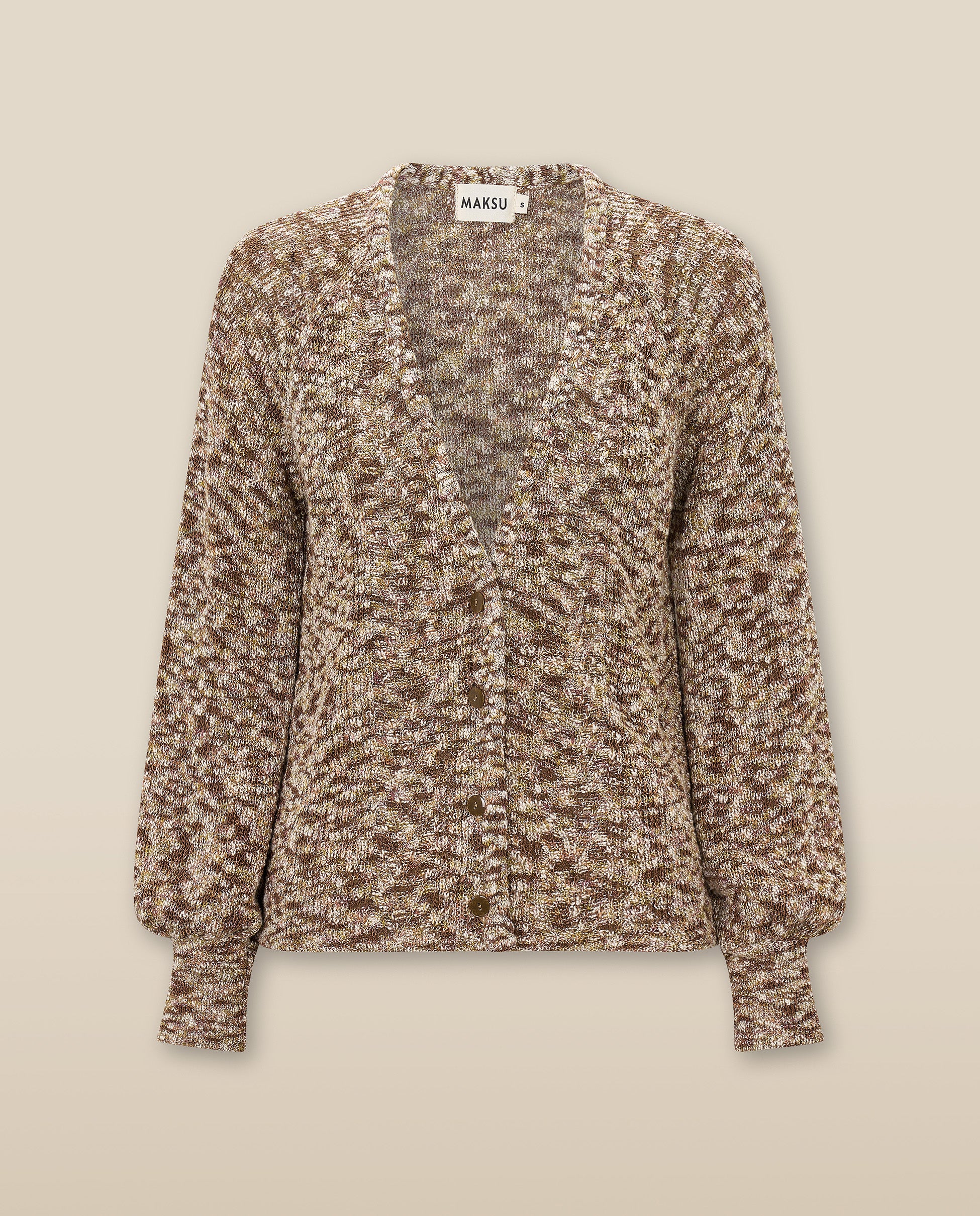 KIARA | Metallic Bronze Relaxed Cotton Cardigan