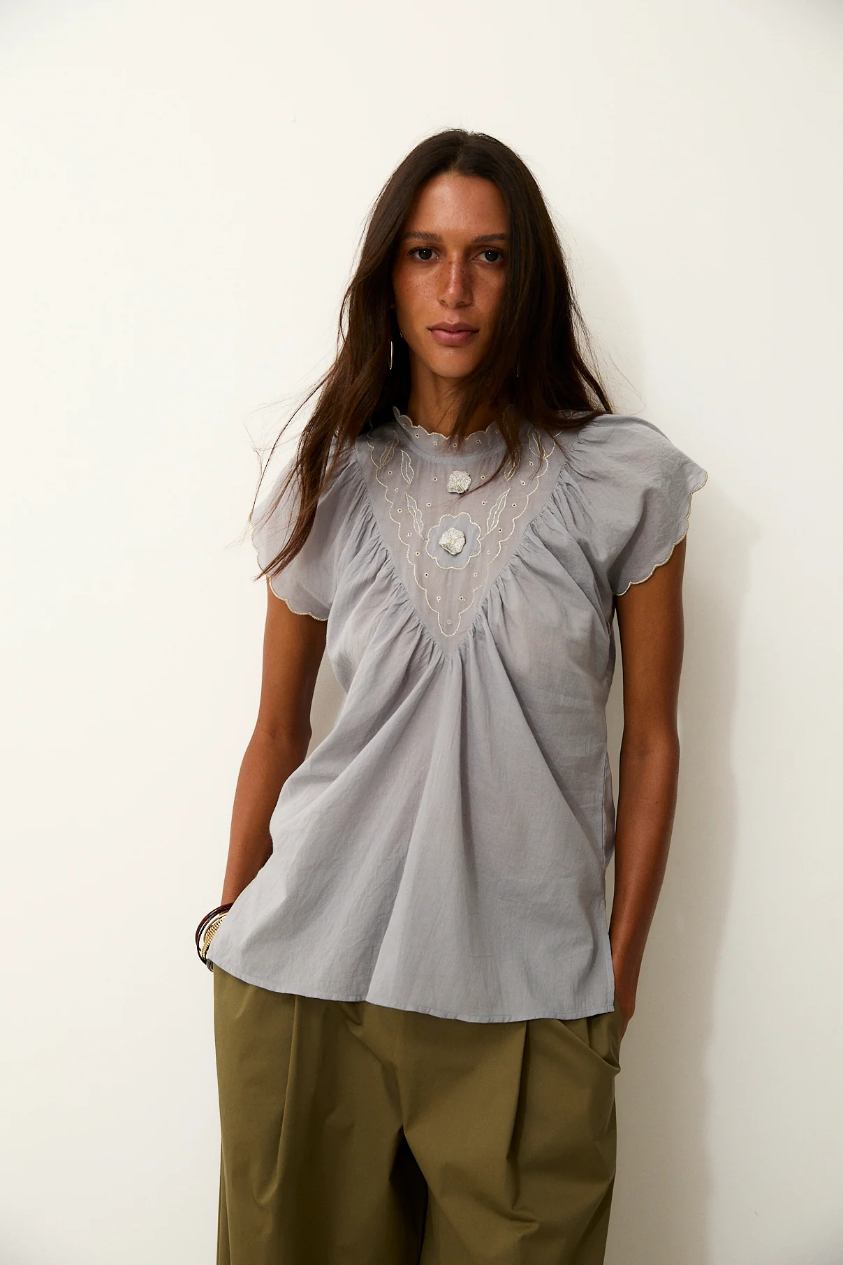 LUKA | Light Blue Cotton Blouse