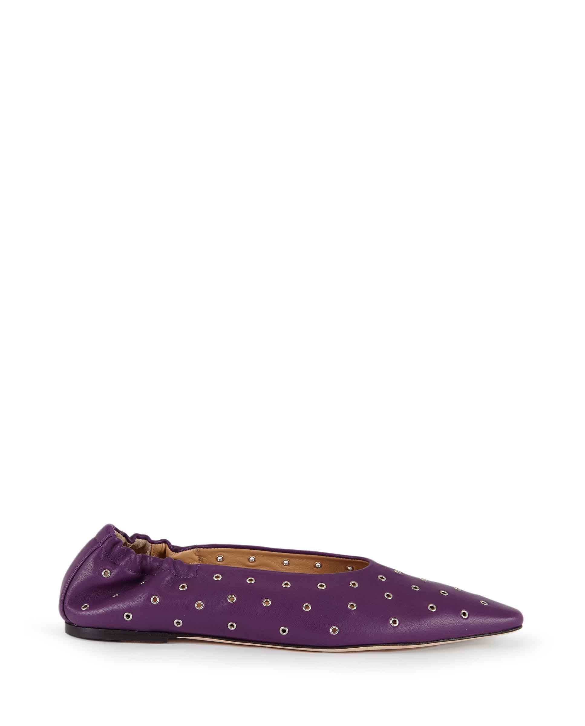 NICO | Leather ballerina purple - Image 4