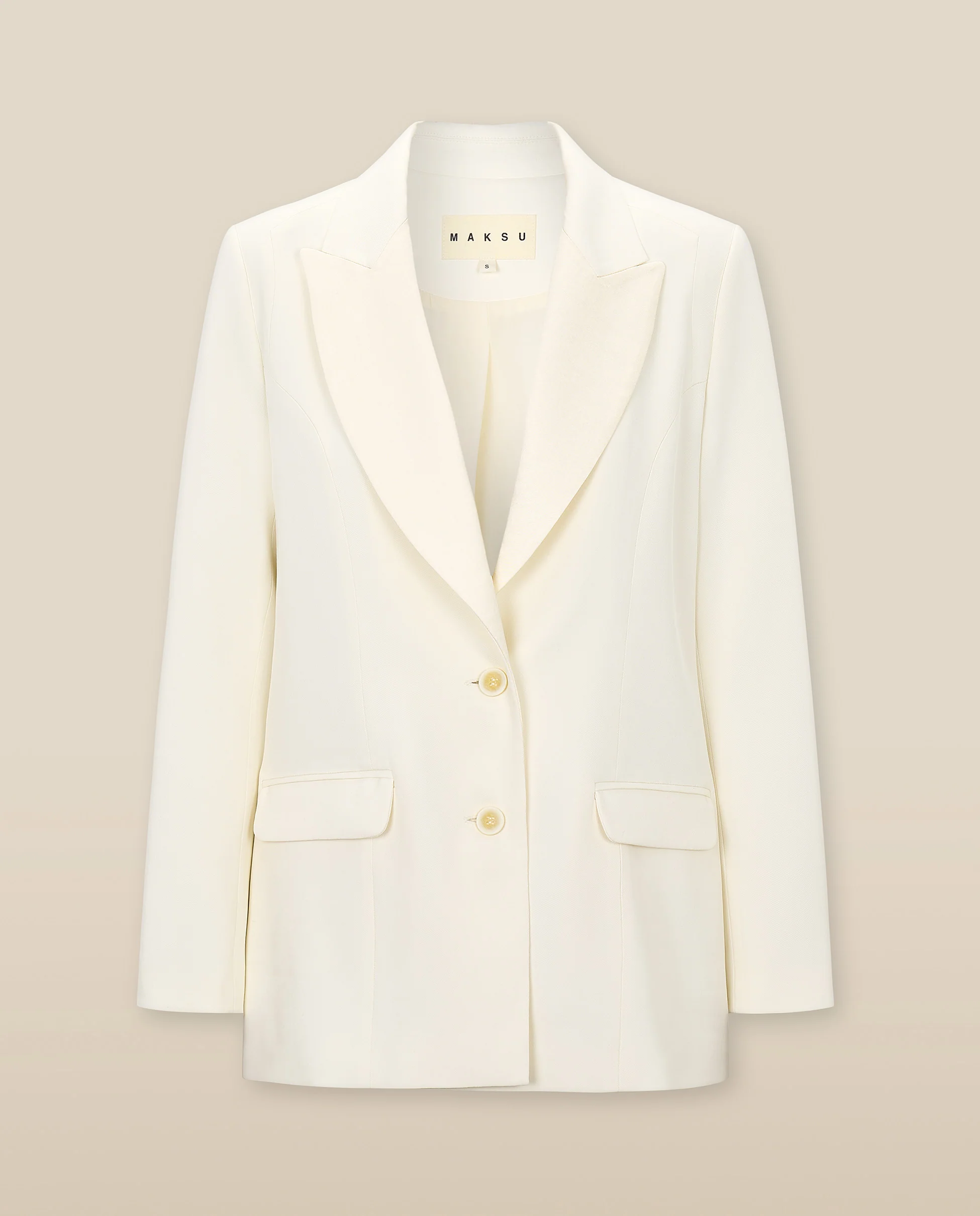 PARUL | Cream Relaxed Fit Structured Blazer