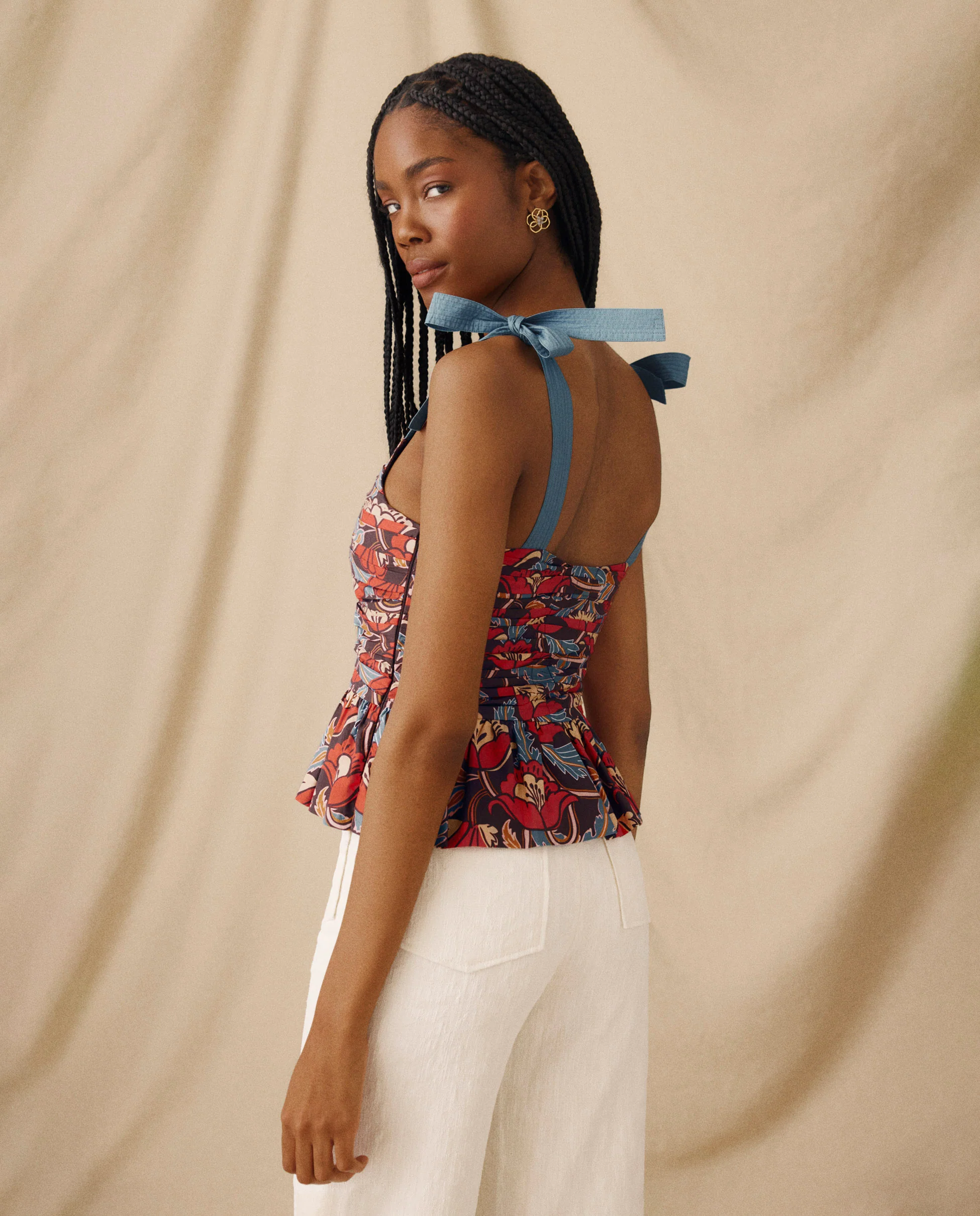 PRIYALA | Terracotta Multi Floral Cotton Top - Image 3