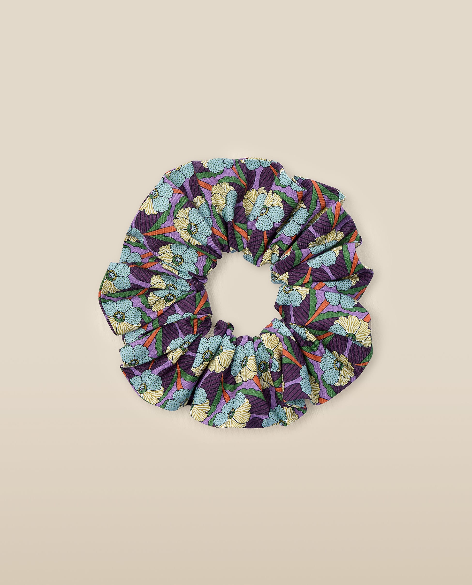 Purple Multi Floral Scrunchie