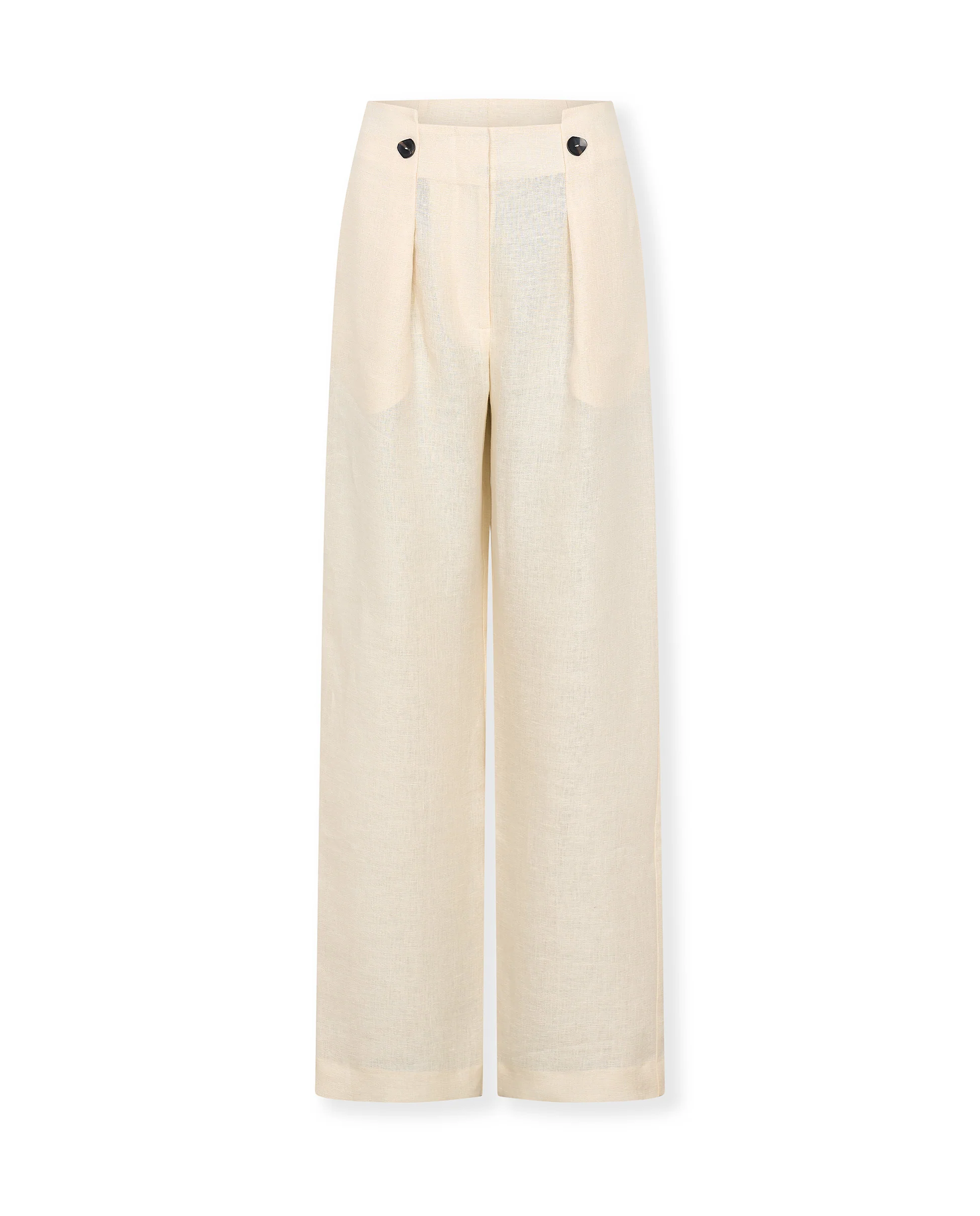 ROMINA | Ecru 100% Linen Trousers - Image 6
