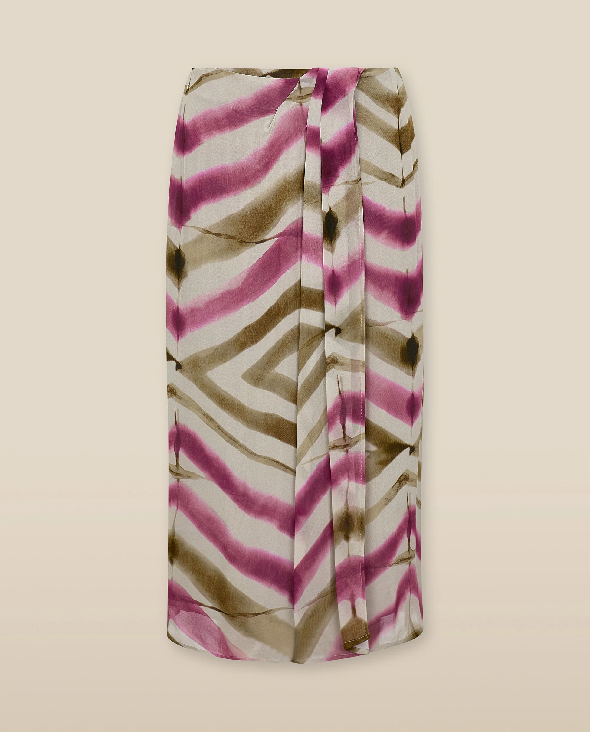SOL | Magenta & Brown Stripe Boho Skirt